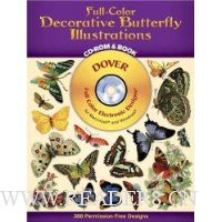  Full-Color Decorative Butterfly Illustrations CD-ROM and Book