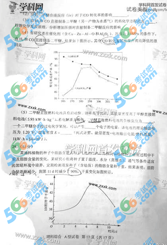 2013年高考《理综》试题(新课标I A卷)