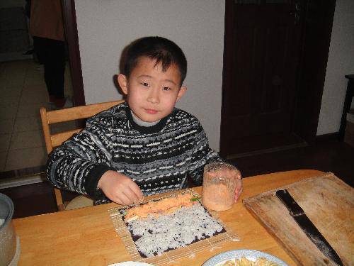 多彩寒假之——学做寿司作文