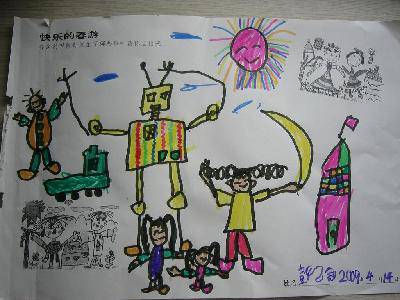 美丽的春天在这里!--兰卡小朋友的绘画作品作文