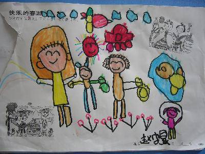 美丽的春天在这里!--兰卡小朋友的绘画作品作文