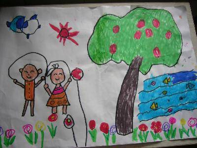 美丽的春天在这里!--兰卡小朋友的绘画作品作文