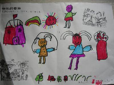 美丽的春天在这里!--兰卡小朋友的绘画作品作文