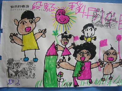 美丽的春天在这里!--兰卡小朋友的绘画作品作文