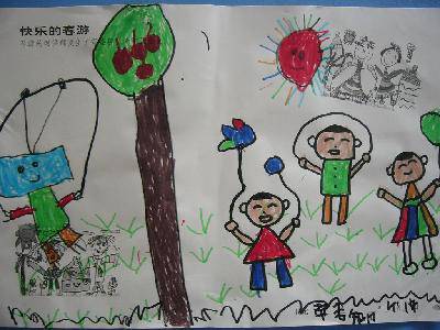 美丽的春天在这里!--兰卡小朋友的绘画作品作文