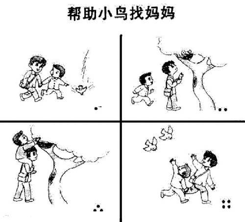 帮助小鸟找妈妈作文