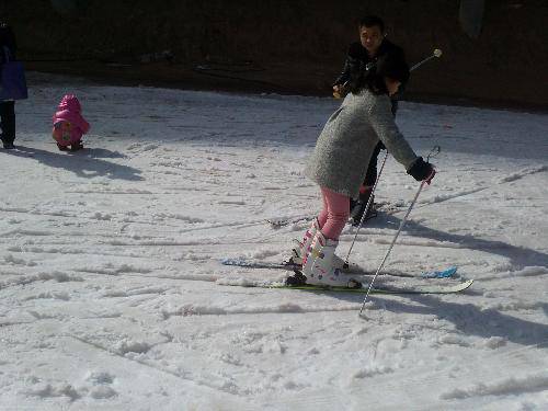 桃花峪,我们一起滑雪去!作文