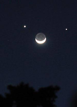 我看到了千载难逢的“双星伴月”奇观作文