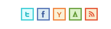 几种简略的社交网站的标志按钮