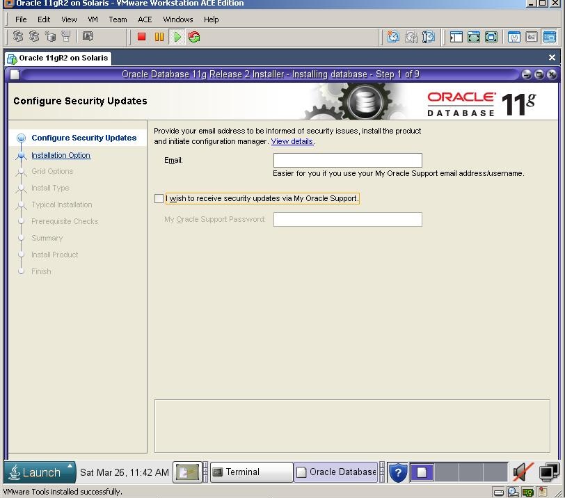 Solaris ϵͳ�ϰ�װOracle11g R2��WebLogic10.3.0.0