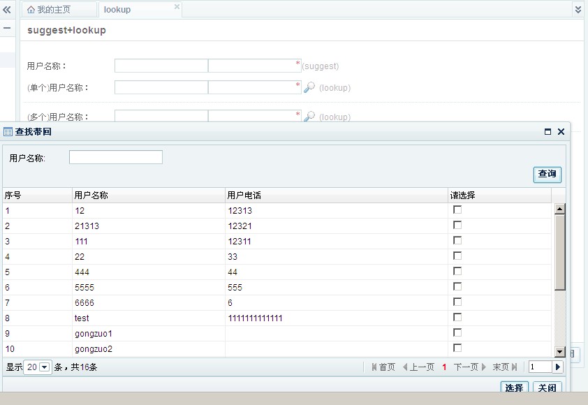 DWZ (JUI) 课程 DWZ LookUp Suggest 教程