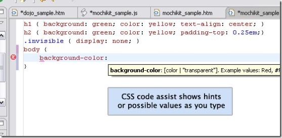 Javascript(AJAX)   Aptana