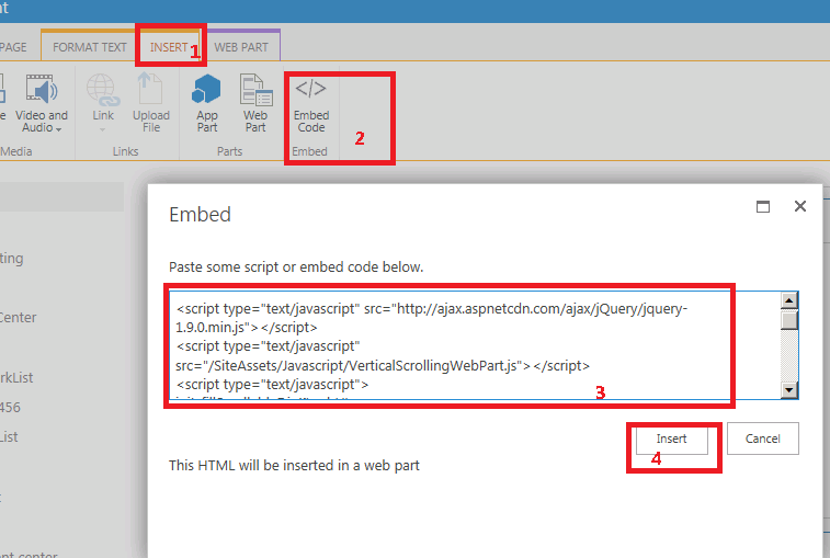 SharePoint 2013 应用嵌入JavaScript方式实现一个垂直滚动列表