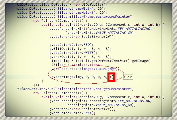 JSlider ���˻�