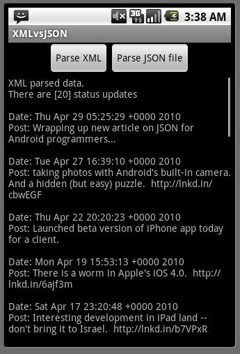  Android ʹ XML  JSON 1 :  Android Ӧóо JSON  XML 洦