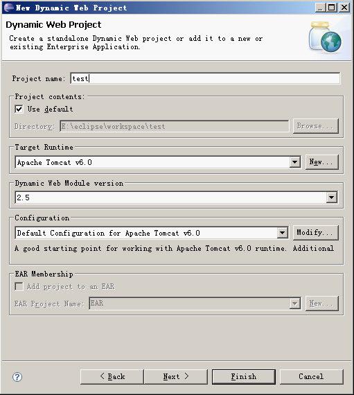 用Eclipse 创设web项目