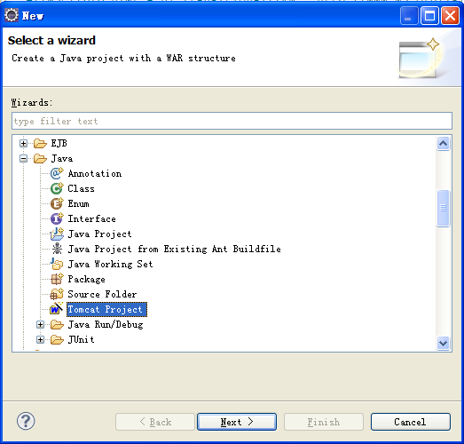 ��������Web Project, Dynamic Web Project, Tomcat Project