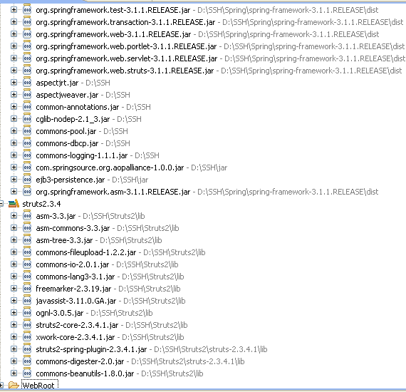 �Ͱ��˶���ѧϰ������֮��Web�㼯��Struts2.3��Spring3.1