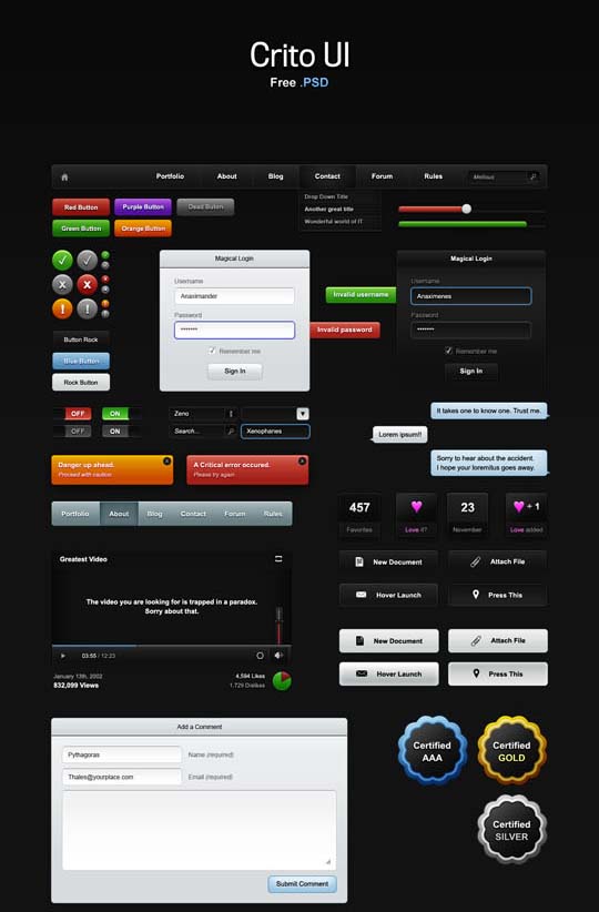 精心提选32套精美的免费 PSD 网页界面设计素材