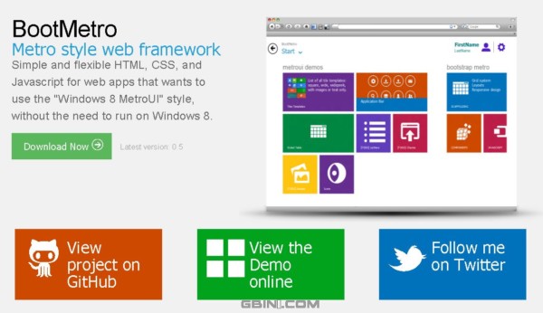 【简报】微软Metro/win8作风的web开发框架 - BootMetro