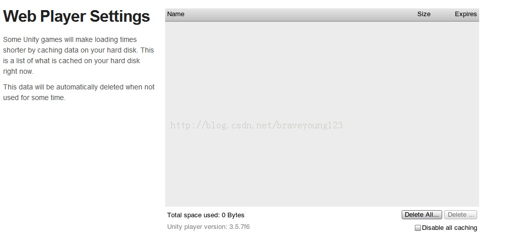 Unity3d Webplayer 障蔽缓存机制