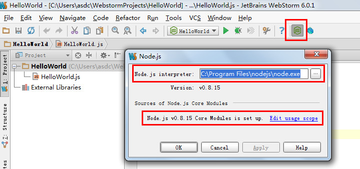 ��ѧNode.js:  WebStorm+Node.js�����������䱸