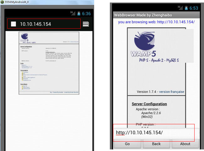����android��WAMP5��B/Sģʽ�ı�������ƽ̨��android+web��