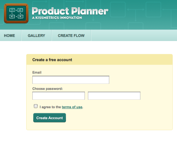 productplanner 界面设计:登录与登记