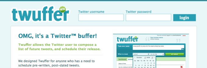 twuffer 界面设计:登录与登记