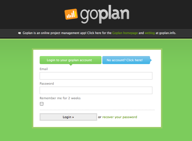 goplan 界面设计:登录与登记