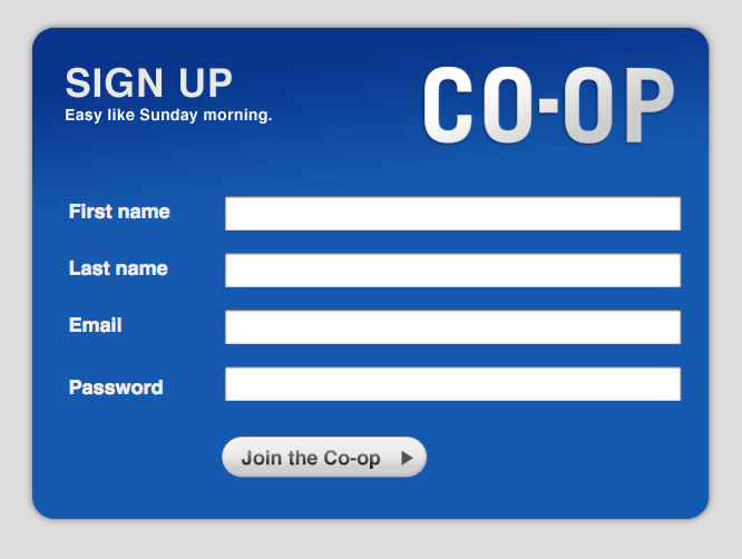 co-op 界面设计:登录与登记