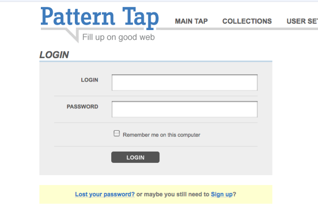 patterntap 界面设计:登录与登记