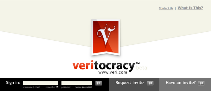 veritocracy 界面设计:登录与登记