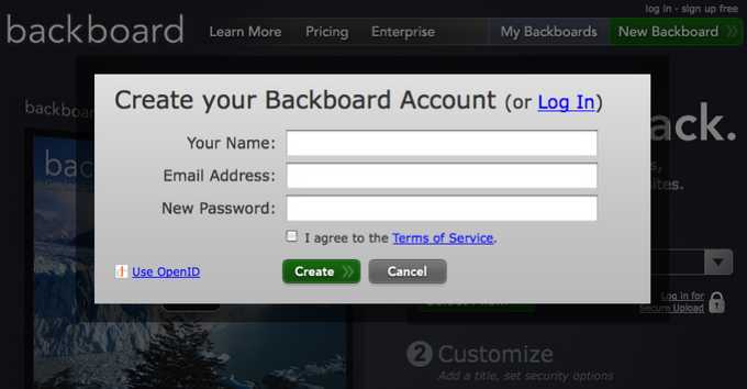 backboard 界面设计:登录与登记