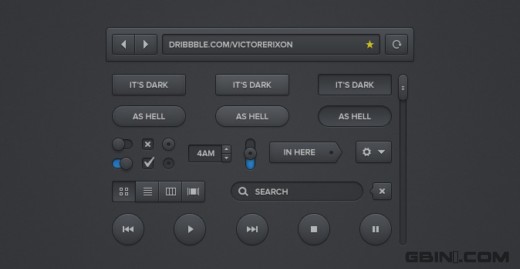 ����ز����أ���ɫϵ��PSD��ʽUI�׼�