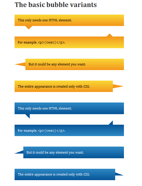用纯css3跟html制作一些泡沫对话框