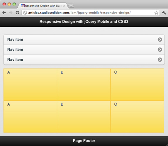 Ӧ jQuery Mobile  CSS3 ʵӦʽ