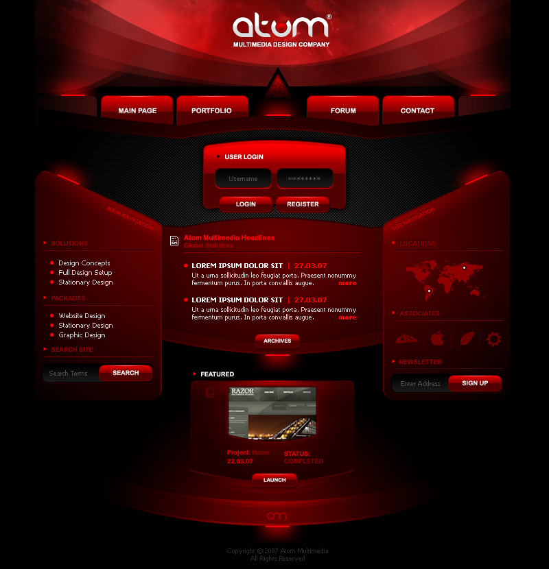 Interface___Atom_by_elusive 55个 神奇的瑰丽华贵的网站布局(下)