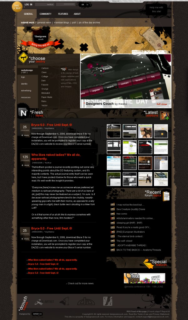 Designers_Couch_by_keithar 55个 神奇的瑰丽华贵的网站布局(下)