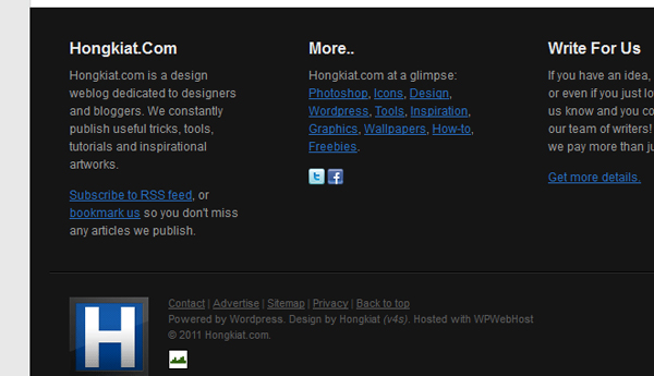 30 硕大无比的时尚Web页脚布局
