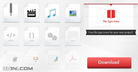 免费素材上载:20个文件类型PNG&PSD图标上载