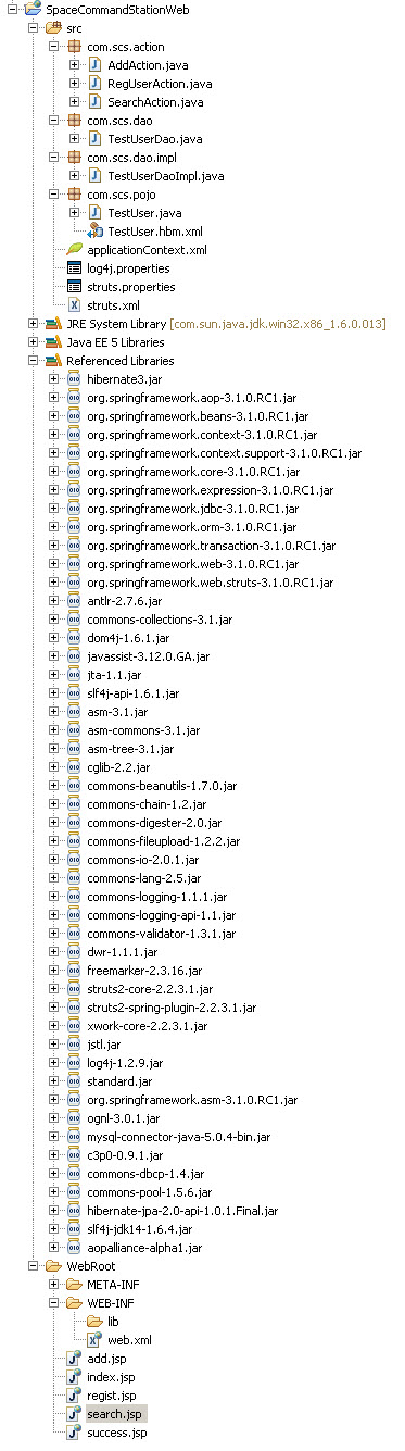 struts2��spring3��hibernate3����
