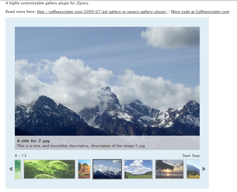 jquery 制造幻灯片浏览图片