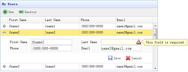��easyui������DataGrid������ϸ�������CRUD����