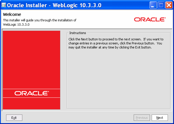 Description of welcome.gif follows Installation Guide for Oracle WebLogic Server 11g Release 一 (10.3.3)