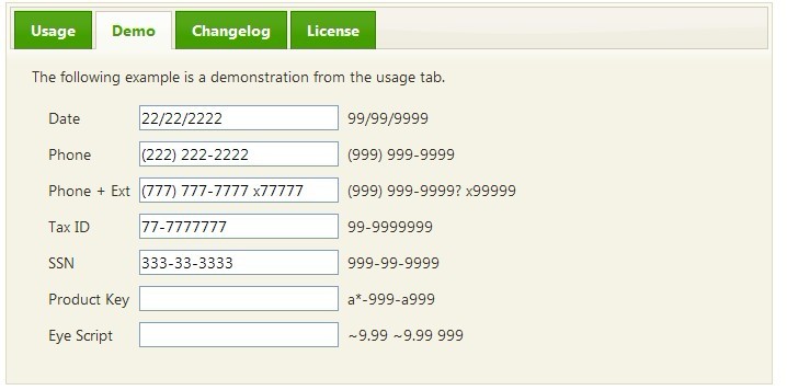强力推荐jQuery插件,预约格式输入