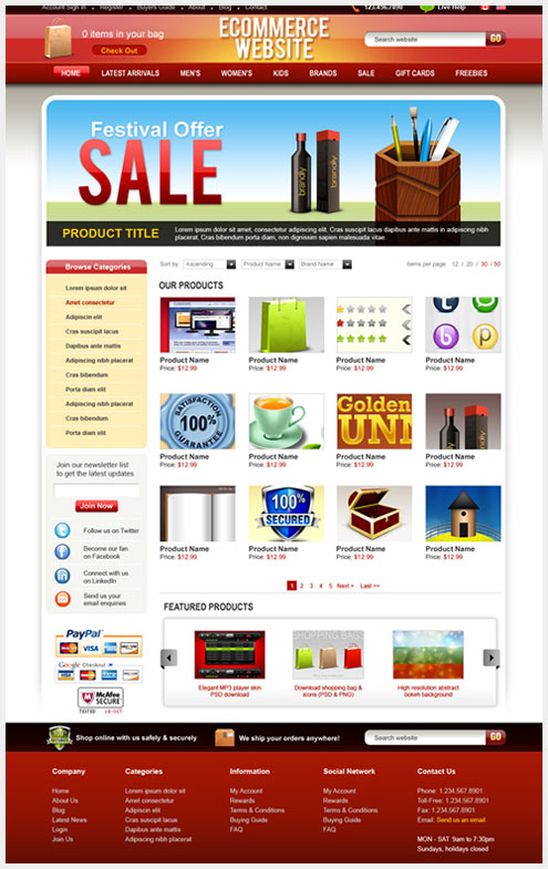 40��˧�����õ�PSD WEBģ����Դ