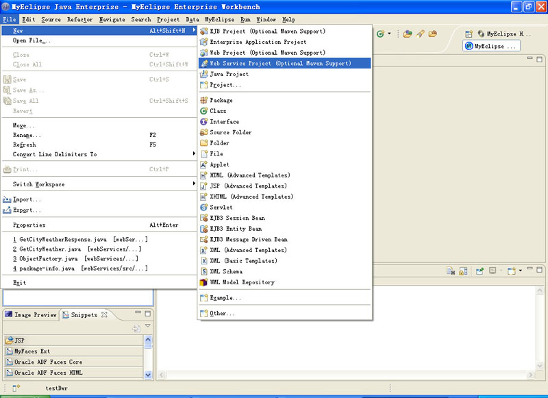Myeclipse6.5ͣʹ��XFire����WebService�ļ�����