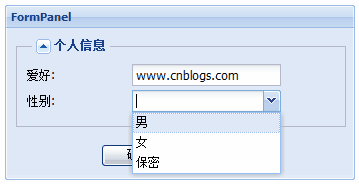 Ext.FormPanel 学习示范