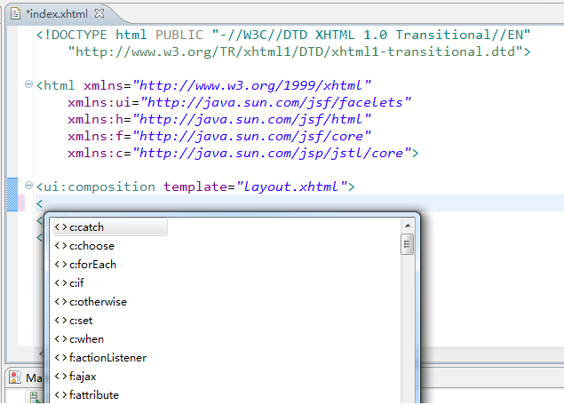 ��Eclipse����JSFʱ���Ǳ�ǩ�����Զ�����